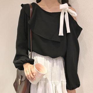 Bow Asymmetrical Blouse