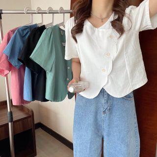 Square-neck Asymmetrical Shirt