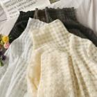Cowl-neck Sheer Lace Top In 5 Colors