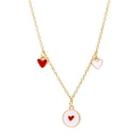Heart Glaze Pendant Alloy Necklace 1 Pc - 01 - Gold - One Size
