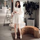 3/4-sleeve A-line Codktail Dress