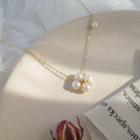 Freshwater Pearl Clover Pendant Necklace 1 Pc - Freshwater Pearl Clover Pendant Necklace - One Size