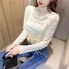 Long-sleeve Drawstring Lace Top / Skinny Jeans