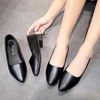 Almond Toe Low Heel Pumps