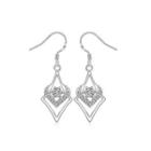Simple Geometric Diamond Earrings With Austrian Element Crystal Silver - One Size