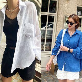 Over-fit Sheer Shirt