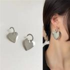 Heart Drop Ear Stud 1 Pair - Stud Earrings - Silver - One Size