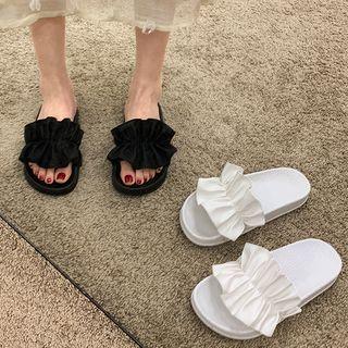 Ruffle Trim Platform Sandals