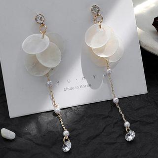 Shell Disc Drop Earring / Clip-on Earring