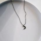 Moon Pendant Necklace 1 Pc - Necklace - Black - One Size