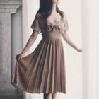 Off-shoulder Bow-accent Midi Dress