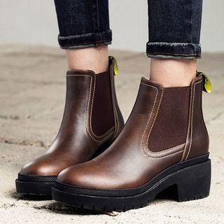 Block Heel Chelsea Ankle Boots