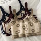 Wave-edge Printed Crop Top