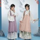 Traditional Chinese Floral Embroidered Jacket / Blouse / Maxi Skirt