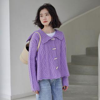 Collared Toggle Cable Knit Top