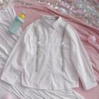 Strappy Flap-pocket Long-sleeve Shirt As Shown In Figure - One Size