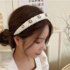 Faux Pearl Flower Fabric Headband