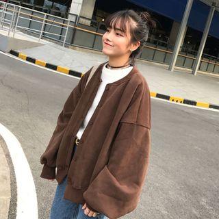 Lantern Sleeve Fleece-lined Jacket