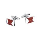 Fashion Elegant Mahogany Geometric Rectangular Cufflinks Silver - One Size