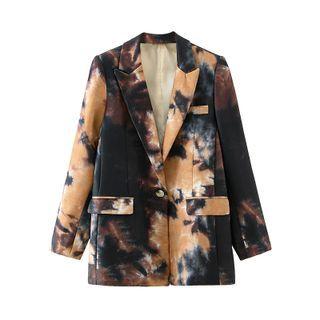 Tie-dye Print Single-button Blazer