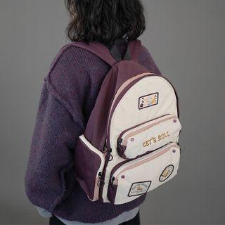 Lettering Patched Backpack