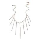 Metal Fringe Necklace 10207 - Silver - One Size