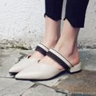 Genuine Leather Pointed Mules