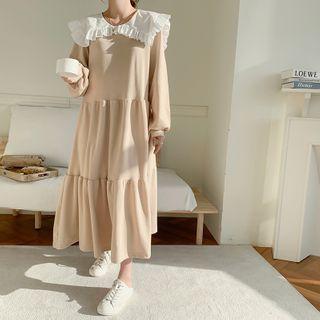 Frilled Tiered Capelet Long Dress