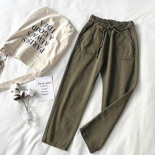 Plain Drawcord Jeans