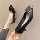 Metal Accent Pointy-toe Stiletto Heel Pumps