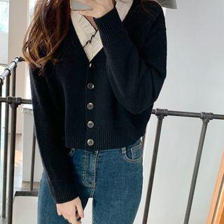 Wool Blend Cropped Cardigan