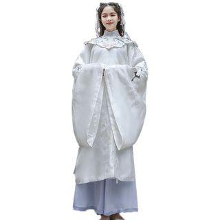 Long-sleeve Hanfu Top / Maxi Skirt / Collar / Set