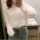 Furry Single-breasted Cardigan