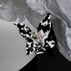 Print Butterfly Acetate Hair Clamp 1pc - Black & White - One Size