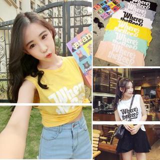 Letter Sleeveless T-shirt