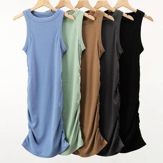 Crinkled Mini Sheath Tank Dress