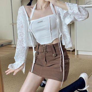 Halter Top / Lace Light Jacket
