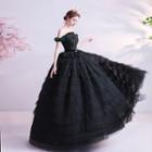 Off-shoulder Tiered Ball Gown