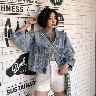 Washed Loose-fit Denim Jacket One Size