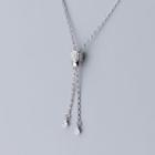 925 Sterling Silver Y Necklace As Shown In Figure - One Size