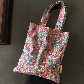 Floral Print Canvas Tote Bag Handle - Floral - Red - One Size