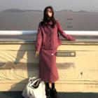 Single-breasted Coat / Midi Shift Skirt