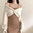 Twisted Sweatshirt / Spaghetti Strap Midi Dress