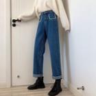 Beaded Wide-leg Jeans