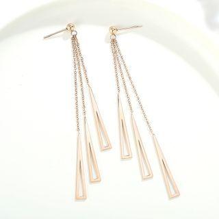 Chain Drop Earring 1 Pair - Rose Gold - One Size