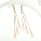 Chain Drop Earring 1 Pair - Rose Gold - One Size