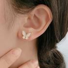 Butterfly Stud Earring 1 Pair - Am1126 - Gold - One Size
