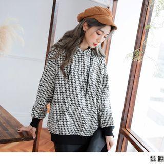 Contrast Trim Pattern Hoodie