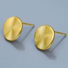 14k Gold Plated Irregular Disc Earring Gold - One Size