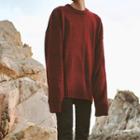Round-neck Long Plain Sweater